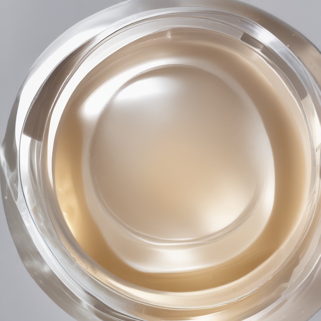 Close up of a transparent gel with encapsulated retinol